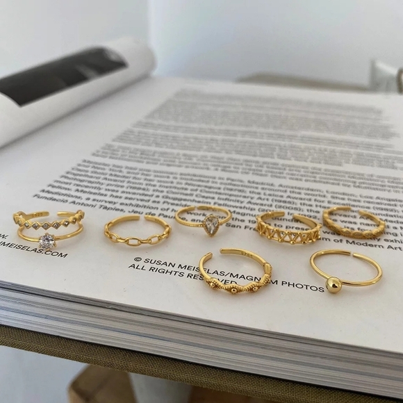 Unisex Cuban Chain 14k Yellow Gold-Plated Ring‎ Adjustable Band Size Small - Picture 10 of 16